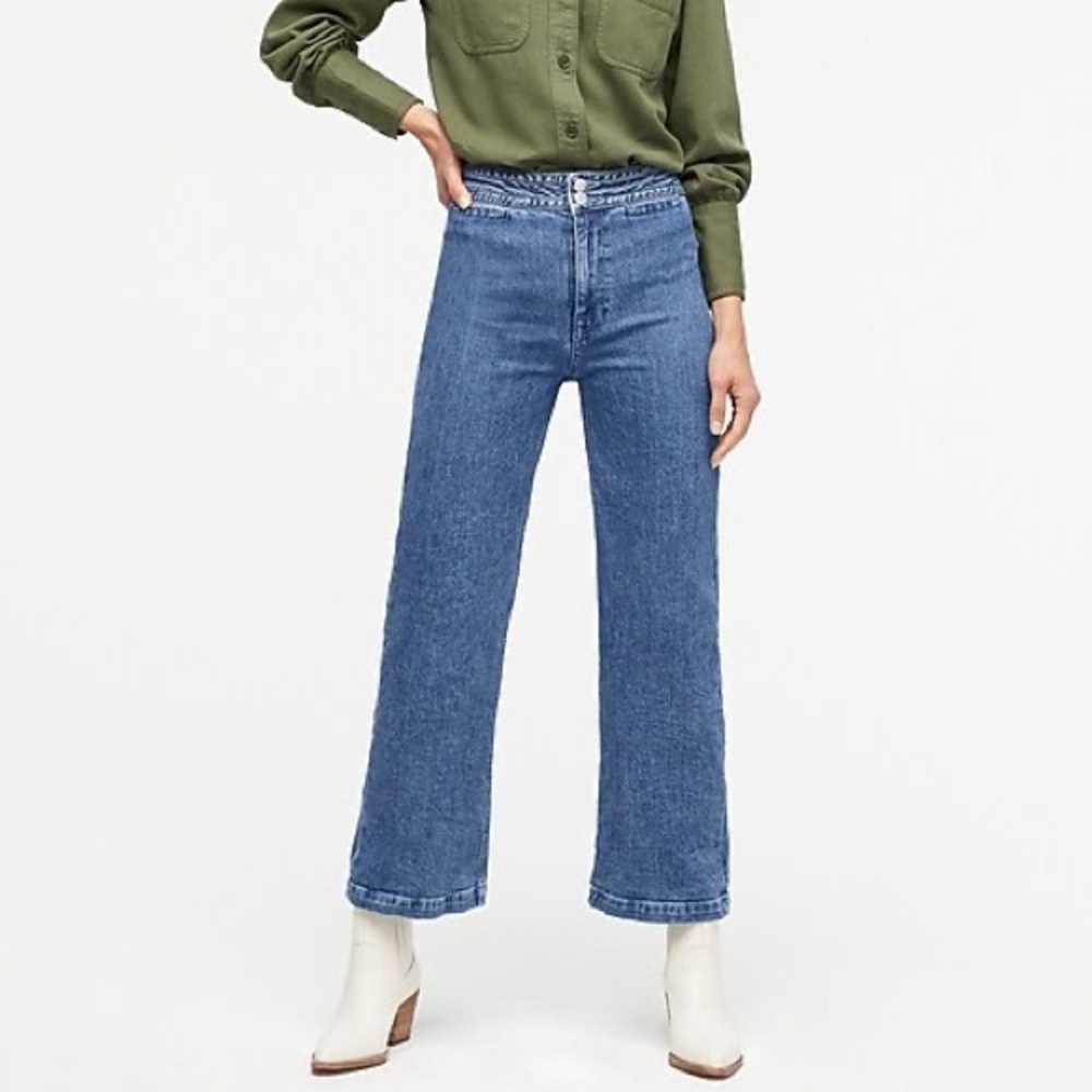J crew/ Point Sur petite wide leg jean